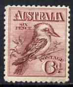 Australia 1913-14 Kookaburra 6d fresh mounted mint but creased SG19