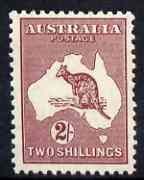 Australia 1945 Roo 2s maroon lightly mounted mint SG212, stamps on 