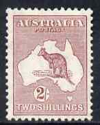 Australia 1935 Kangaroo & Map 2s maroon (die II) mtd SG 134*, stamps on 