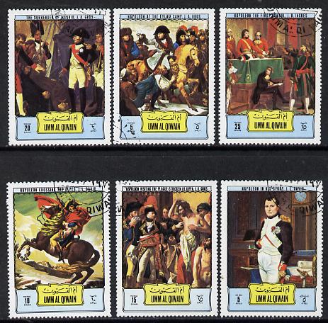Umm Al Qiwain 1972 Paintings of Napoleon set of 6 cto used, Mi 616-21*, stamps on arts   history  personalities    napoleon  , stamps on dictators.