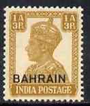 Bahrain 1942-45 KG6 1a3p bistre light overall toning but unmounted mint, SG42, stamps on , stamps on  kg6 , stamps on 