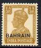 Bahrain 1942-45 KG6 1a3p bistre light overall toning but unmounted mint, SG42, stamps on , stamps on  stamps on , stamps on  stamps on  kg6 , stamps on  stamps on 