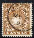 Kenya, Uganda & Tanganyika - British East Africa 1890-95 Light & Liberty 4a yellow-brown fine used SG9, stamps on 