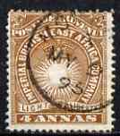 Kenya, Uganda & Tanganyika - British East Africa 1890-95 Light & Liberty 4a yellow-brown fine used SG9, stamps on , stamps on  stamps on kenya, stamps on  stamps on  uganda & tanganyika - british east africa 1890-95 light & liberty 4a yellow-brown fine used sg9