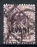 British Levant 1905-12 KE7 6d optd, heavy cancels, SG L9, stamps on , stamps on  ke7 , stamps on 