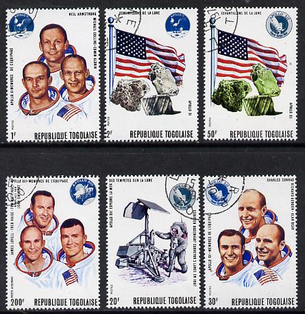 Togo 1970 Apollo Moon Flights set of 6 cto used, SG 750-55*, stamps on , stamps on  stamps on space