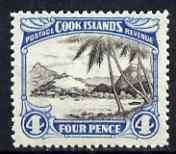 Cook Islands 1933 wmkd 4d fine mounted mint SG110, stamps on 