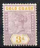 Gold Coast 1898-1902 QV CA 3d fine mounted mint SG29, stamps on , stamps on  qv , stamps on 