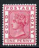 Gold Coast 1884-91 QV 1d fine mounted mint SG12/a, stamps on , stamps on  qv , stamps on 