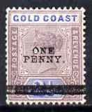 Gold Coast 1901 QV 1d on 2.5d mtd mint SG35, stamps on , stamps on  qv , stamps on 