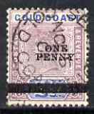 Gold Coast 1901 QV 1d on 2.5d used SG35, stamps on , stamps on  qv , stamps on 