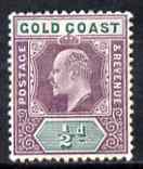 Gold Coast 1902 KE7 Crown CA 1/2d mounted mint SG38, stamps on , stamps on  ke7 , stamps on 