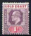 Gold Coast 1902 KE7 Crown CA 1d mounted mint SG39, stamps on , stamps on  stamps on , stamps on  stamps on  ke7 , stamps on  stamps on 