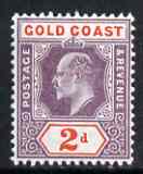 Gold Coast 1902 KE7 Crown CA 2d mounted mint SG40, stamps on , stamps on  ke7 , stamps on 