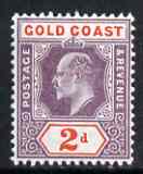 Gold Coast 1902 KE7 Crown CA 2d mounted mint SG40, stamps on , stamps on  stamps on , stamps on  stamps on  ke7 , stamps on  stamps on 