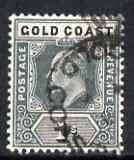 Gold Coast 1902 KE7 Crown CA 1s used SG44, stamps on , stamps on  stamps on , stamps on  stamps on  ke7 , stamps on  stamps on 