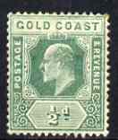 Gold Coast 1907-13 KE7 MCA 1/2d green mounted mint SG59, stamps on , stamps on  ke7 , stamps on 