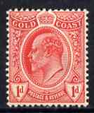 Gold Coast 1908 KE7 MCA 1d red unmounted mint SG69, stamps on , stamps on  ke7 , stamps on 