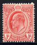 Gold Coast 1908 KE7 MCA 1d red mounted mint SG69, stamps on , stamps on  ke7 , stamps on 