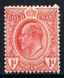 Gold Coast 1908 KE7 MCA 1d red mounted mint SG69, stamps on , stamps on  stamps on , stamps on  stamps on  ke7 , stamps on  stamps on 