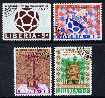 Liberia 1970 Football World Cup set of 4 cto used, SG 1020-23*, stamps on football   sport