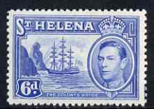 St Helena 1938-44 KG6 6d light blue mounted mint SG136, stamps on , stamps on  stamps on , stamps on  stamps on  kg6 , stamps on  stamps on ships