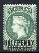 St Helena 1884-94 QV Crown CA 1/2d green (17mm) mounted mint SG35, stamps on , stamps on  qv , stamps on 