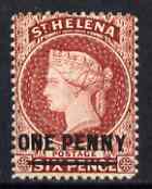 St Helena 1884-94 QV Crown CA 1d showing break in left square (position uncertain), mounted mint SG 37/8, stamps on , stamps on  stamps on , stamps on  stamps on  qv , stamps on  stamps on 