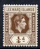 Leeward Islands 1938-51 KG6 1/4d brown mounted mint SG95/a
