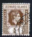 Leeward Islands 1938-51 KG6 1/4d brown used SG95/a, stamps on , stamps on  kg6 , stamps on 