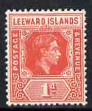 Leeward Islands 1938-51 KG6 1d scarlet (Die B) mounted mint SG99, stamps on , stamps on  kg6 , stamps on 
