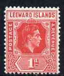 Leeward Islands 1938-51 KG6 1d carmine/red (Die B) mounted mint SG99b, stamps on , stamps on  kg6 , stamps on 