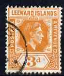 Leeward Islands 1938-51 KG6 3d pale orange used SG107a, stamps on , stamps on  kg6 , stamps on 