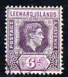 Leeward Islands 1938-51 KG6 6d dull & bright purple used SG109a, stamps on , stamps on  kg6 , stamps on 