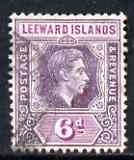 Leeward Islands 1938-51 KG6 6d purple & magenta used SG109b, stamps on , stamps on  stamps on , stamps on  stamps on  kg6 , stamps on  stamps on 