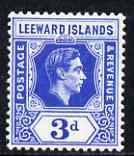 Leeward Islands 1938-51 KG6 3d blue mounted mint SG108, stamps on , stamps on  kg6 , stamps on 