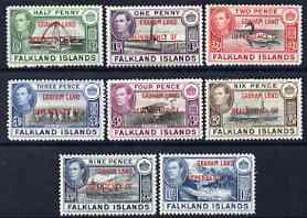 Falkland Islands Dependencies - Graham Land 1944 KG6 opt'd set of 8 mounted mint, SG A1-8, stamps on , stamps on  stamps on , stamps on  stamps on  kg6 , stamps on  stamps on 