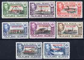 Falkland Islands Dependencies - South Shetlands 1944 KG6 optd set of 8 mounted mint, SG D1-8, stamps on , stamps on  kg6 , stamps on 