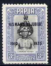 Papua 1935 KG5 Silver Jubilee 3d mounted mint SG152, stamps on , stamps on  stamps on , stamps on  stamps on  kg5 , stamps on  stamps on 