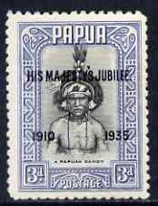 Papua 1935 KG5 Silver Jubilee 3d mounted mint SG152, stamps on , stamps on  kg5 , stamps on 