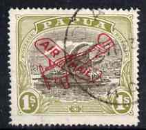 Papua 1930 Air Mail 1s used, SG120, stamps on , stamps on  stamps on papua 1930 air mail 1s used, stamps on  stamps on  sg120