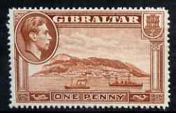Gibraltar 1938-51 KG6 1d P14 mounted mint SG122, stamps on , stamps on  kg6 , stamps on 