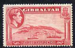 Gibraltar 1938-51 KG6 1.5d carmine P14 mounted mint SG123, stamps on , stamps on  kg6 , stamps on 
