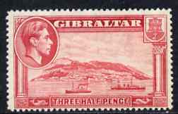 Gibraltar 1938-51 KG6 1.5d carmine P14 mounted mint SG123, stamps on , stamps on  stamps on , stamps on  stamps on  kg6 , stamps on  stamps on 