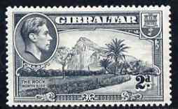 Gibraltar 1938-51 KG6 2d grey P14 watermark upright mounted mint SG124, stamps on , stamps on  stamps on , stamps on  stamps on  kg6 , stamps on  stamps on 