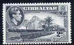 Gibraltar 1938-51 KG6 2d grey P13.5 watermark upright mounted mint SG124a, stamps on , stamps on  kg6 , stamps on 