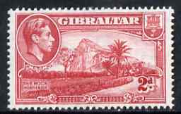Gibraltar 1938-51 KG6 2d carmine P13 unmounted mint SG124c, stamps on , stamps on  stamps on , stamps on  stamps on  kg6 , stamps on  stamps on 