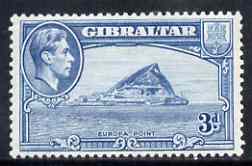 Gibraltar 1938-51 KG6 3d light blue P13 unmounted mint SG125b, stamps on , stamps on  stamps on , stamps on  stamps on  kg6 , stamps on  stamps on 