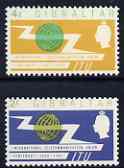Gibraltar 1965 ITU set of 2 unmounted mint SG180-81, stamps on , stamps on  stamps on , stamps on  stamps on  itu , stamps on  stamps on communications