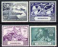 Bermuda 1949 KG6 75th Anniversary of Universal Postal Union set of 4 mounted mint, SG130-33, stamps on , stamps on  stamps on , stamps on  stamps on  kg6 , stamps on  stamps on  upu , stamps on  stamps on 